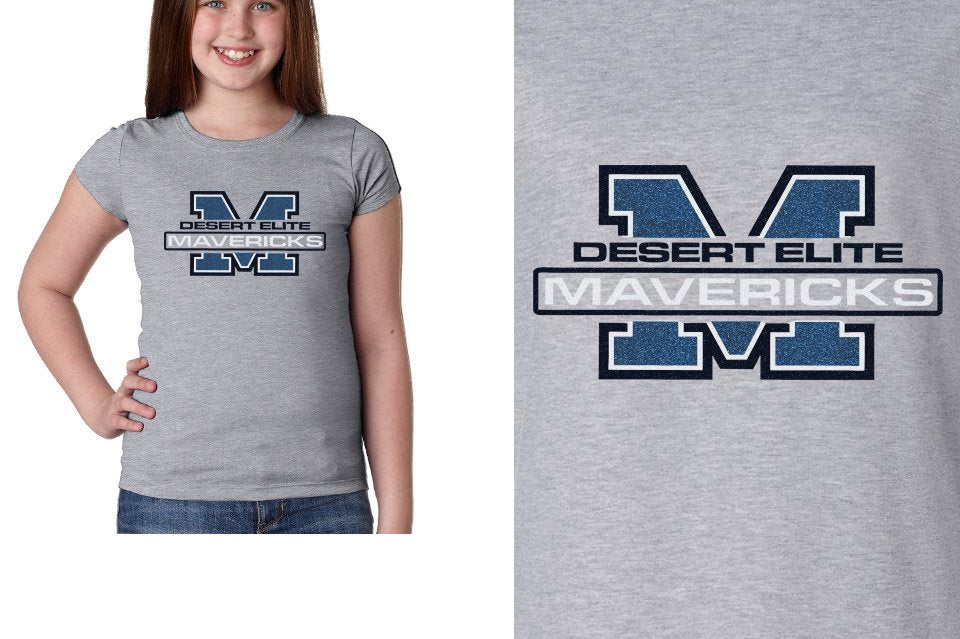 Desert Elite Mavericks M glitter Girls' Princess T-Shirt